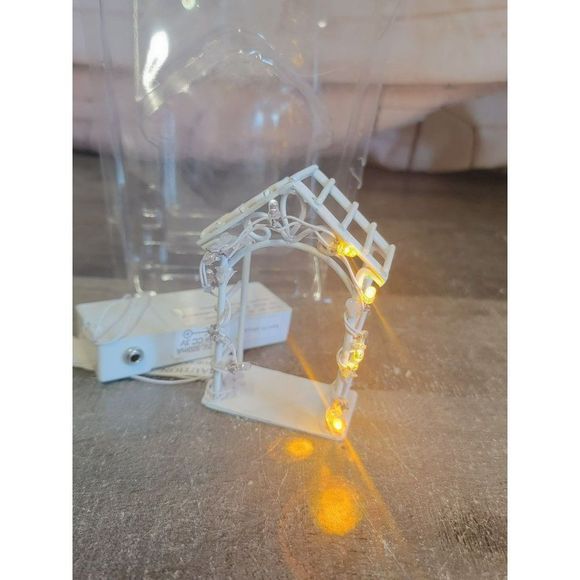 White AS IS gazebo Village accessory Decor Xmas - Picture 2 of 6